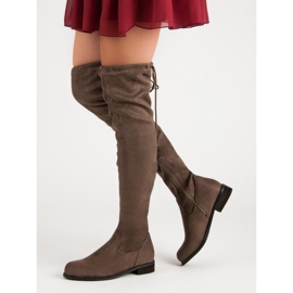 Super Me Muodikas polven yli saappaat ruskea 1