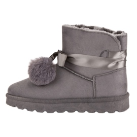 Harmaa Mukluki pomponeilla 1