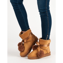 Kameli Mukluki pomponeilla ruskea 1