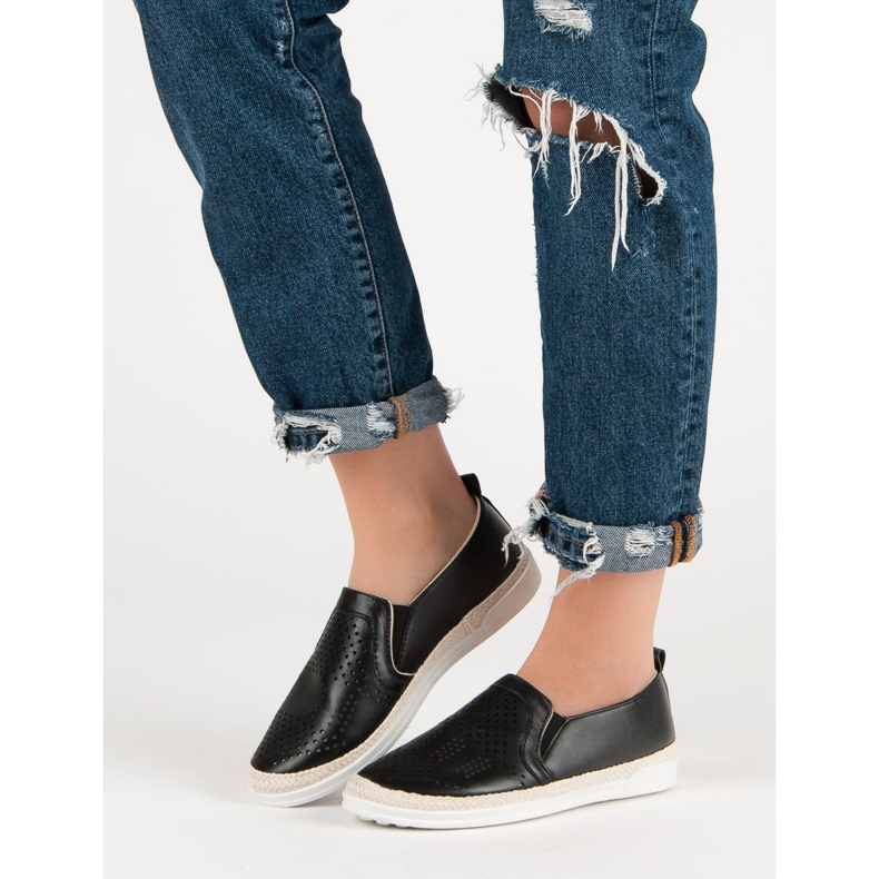 Openwork Slip On lenkkarit musta 2 Openwork Slip On lenkkarit musta 2