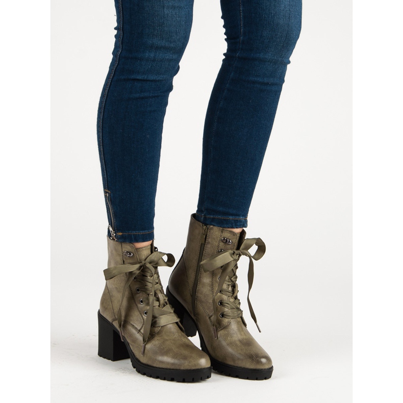 Queentina Lämpimät saappaat lavalla vihreä 1