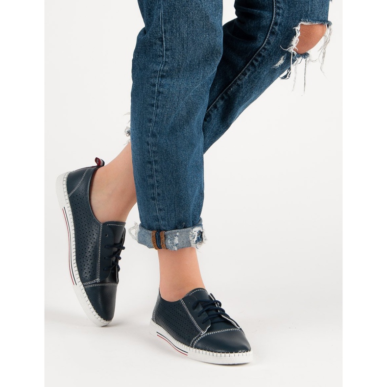 Avoimet lenkkarit VINCEZA -nahkaa sininen 2