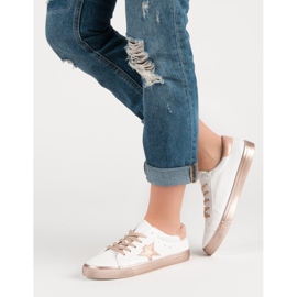 Tyylikkäät matalat tennarit valkoinen keltainen 2