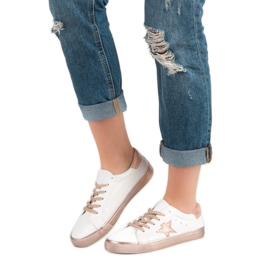 Tyylikkäät matalat tennarit valkoinen keltainen 1