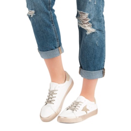 Tyylikkäät matalat tennarit valkoinen keltainen 1