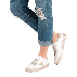 Tyylikkäät matalat tennarit valkoinen keltainen 2