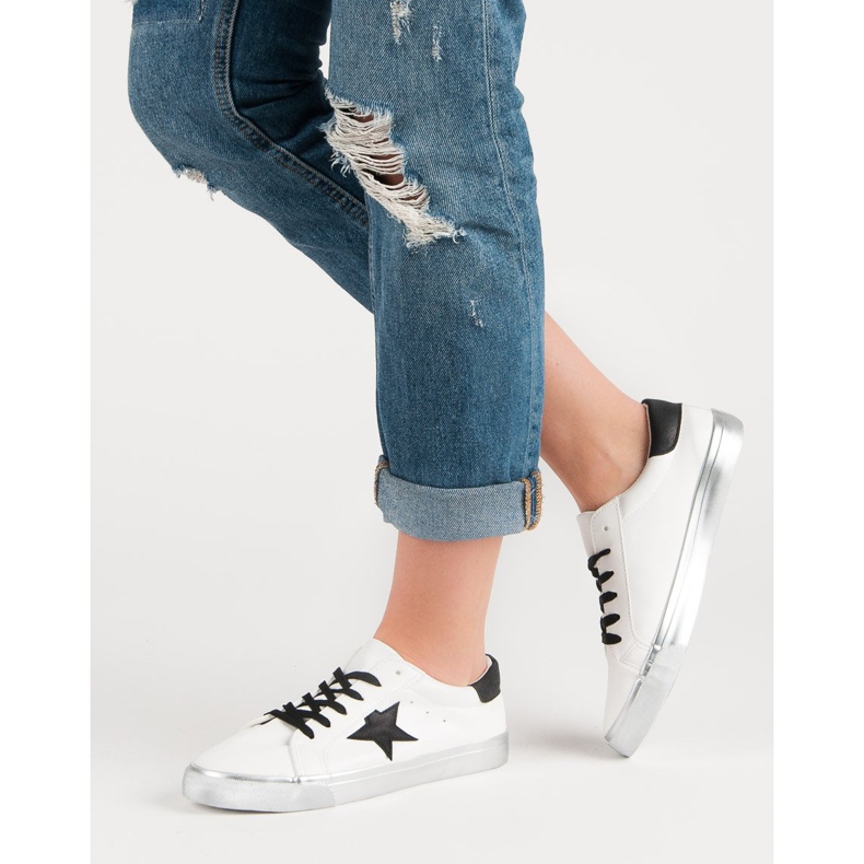 Tyylikkäät matalat tennarit valkoinen musta harmaa 2