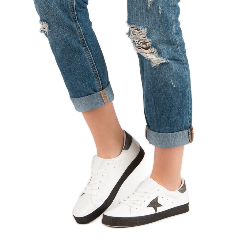 Muodikkaat matalat lenkkarit valkoinen musta 1