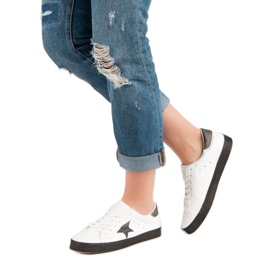 Muodikkaat matalat lenkkarit valkoinen musta 2