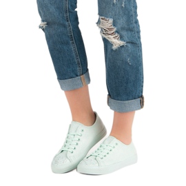 Sport Minttu kengät kristalleilla vihreä 1