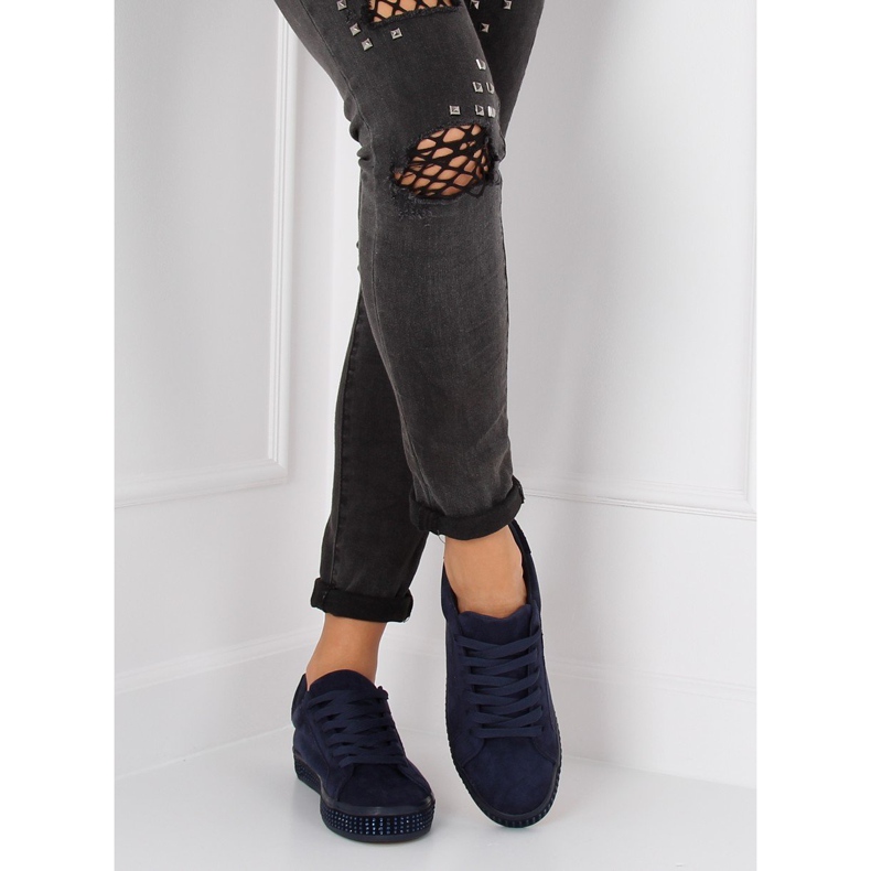 Kengät, joissa on kiviä BS098 Sininen laivastonsininen 2