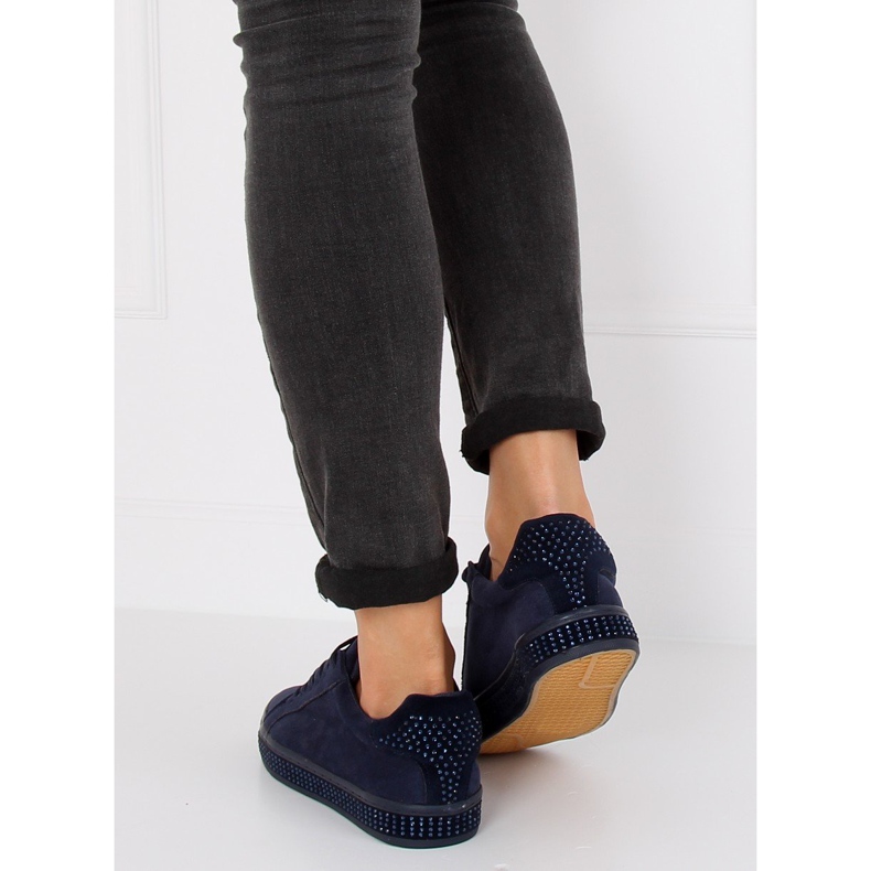 Kengät, joissa on kiviä BS098 Sininen laivastonsininen 1