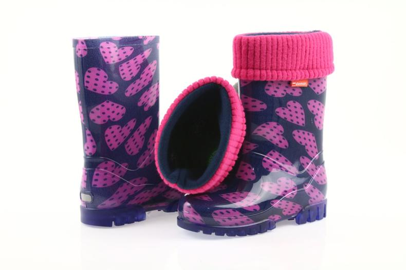 Demar Galoshes lämpimät sukasydämet vaaleanpunainen tummansininen 6
