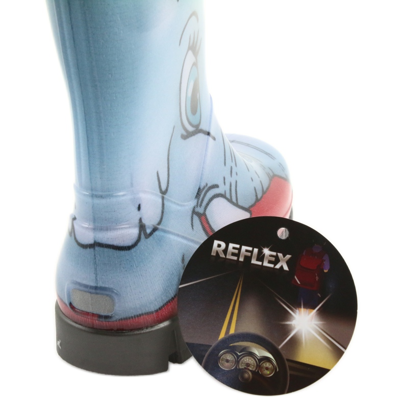 Demar lasten saappaat, kumisaappaat sukan kanssa sininen harmaa punainen 5