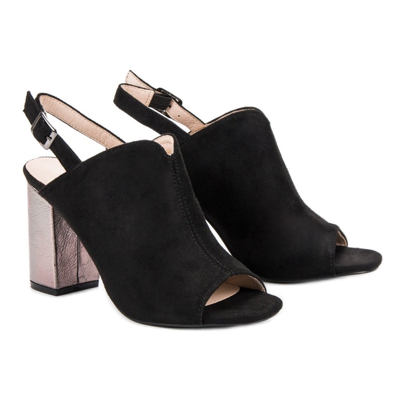 Rakennetut sandaalit VINCEZA -baarissa musta 2