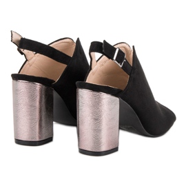 Rakennetut sandaalit VINCEZA -baarissa musta 1