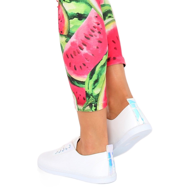 Valkoiset JX71P hopeiset lenkkarit hologrammilla valkoinen 1