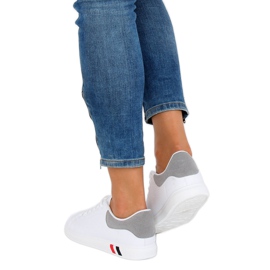 Naisten valkoiset ja harmaat lenkkarit BL147P Harmaa valkoinen 1