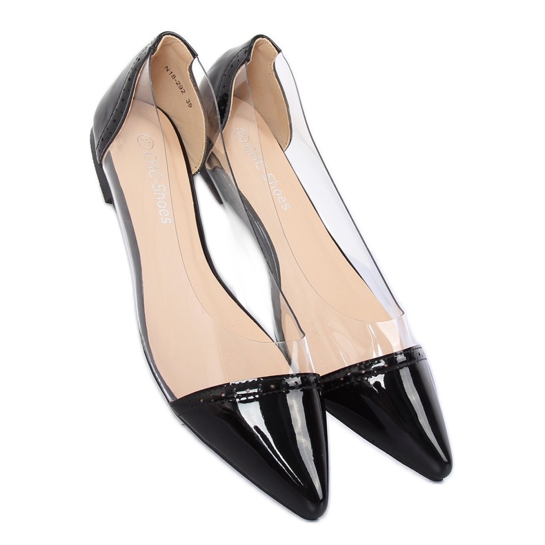 Mustat läpinäkyvät ballerinat N18-292 Musta 2