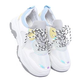 Valkoiset ja siniset urheilukengät B0-63 VALKOINEN / SININEN 1