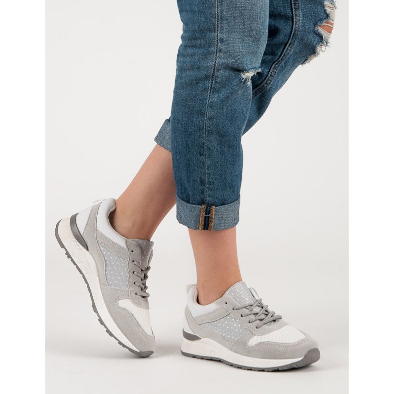 Mukavat urheilukengät valkoinen harmaa 2