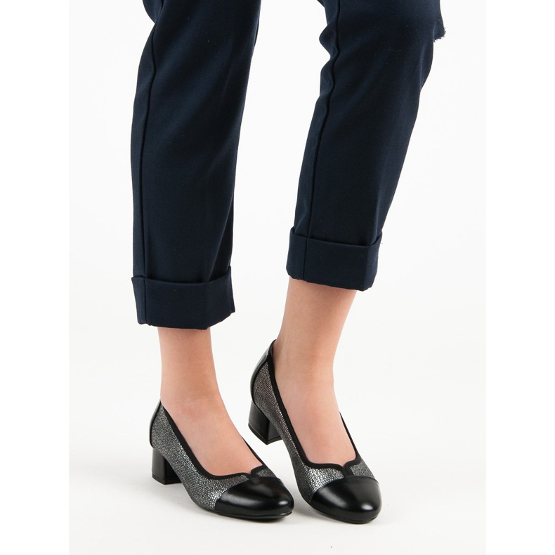 Pumput VINCEZA Flat Heel musta harmaa 1