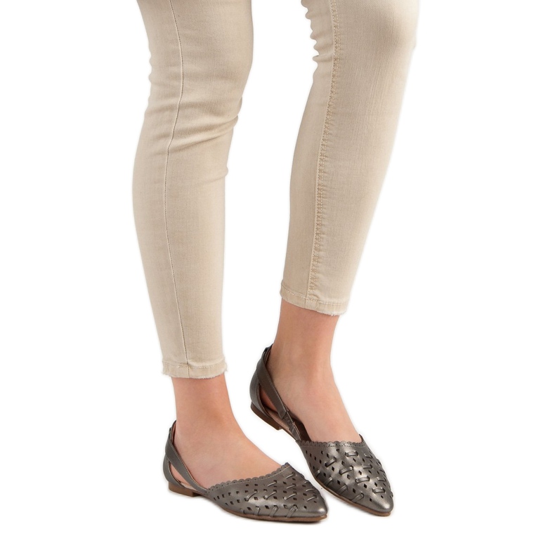 Tyylikkäät VINCEZA -ballerinat harmaa 2