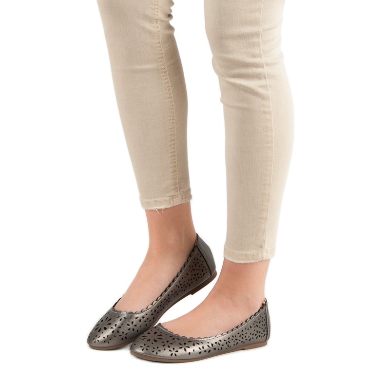 VINCEZA -avoimet ballerinat harmaa 2