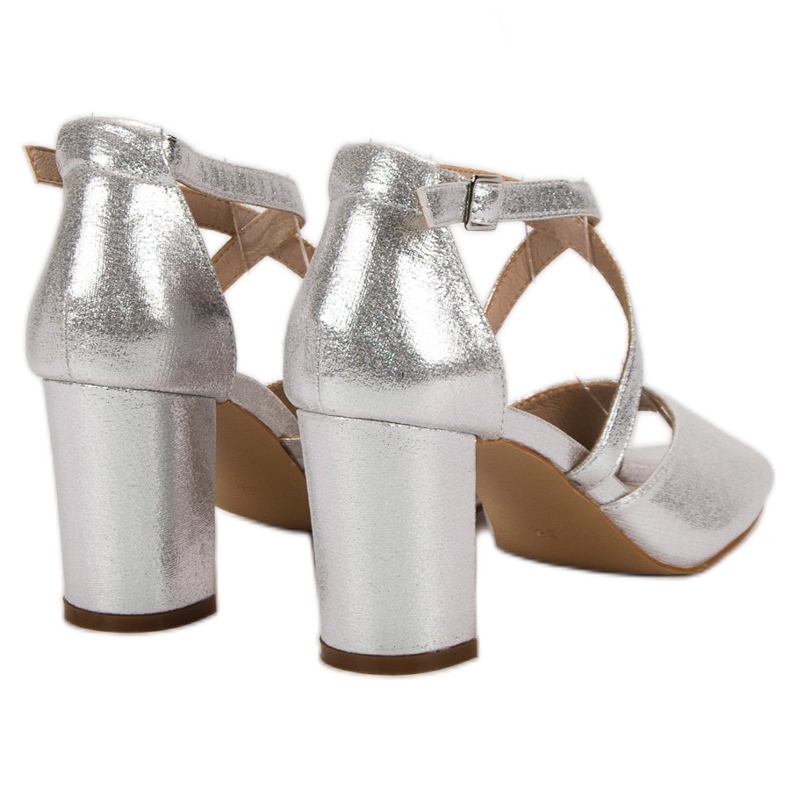 Hopeiset sandaalit baarissa VINCEZA harmaa 1