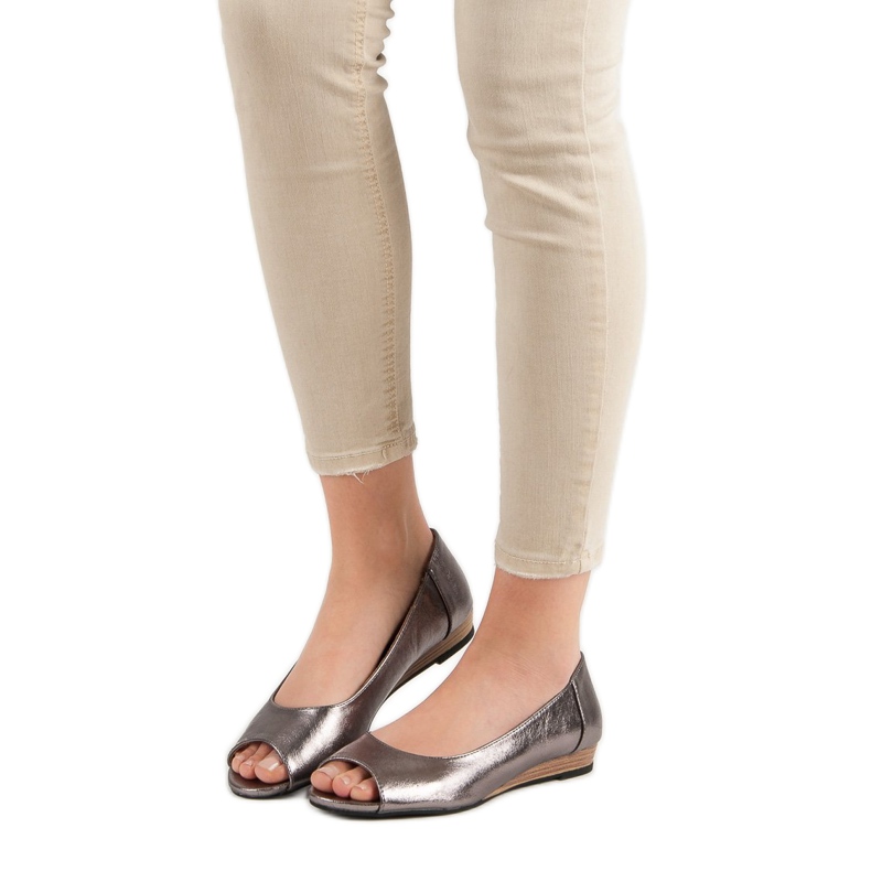 Open Toe VINCEZA -baleriinit harmaa 2