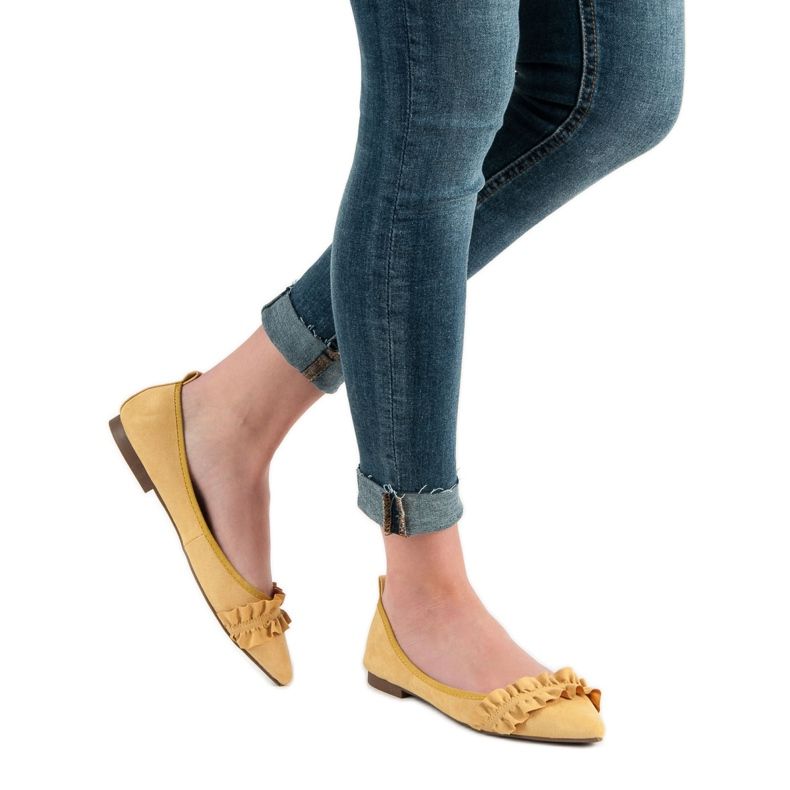 Corina Mokkanahka ballerinat kanssa Frill keltainen 2