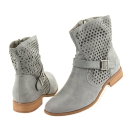 M.Daszyński Harmaa mokkanahkainen SA142 naisten vapaa -ajan saappaat 4
