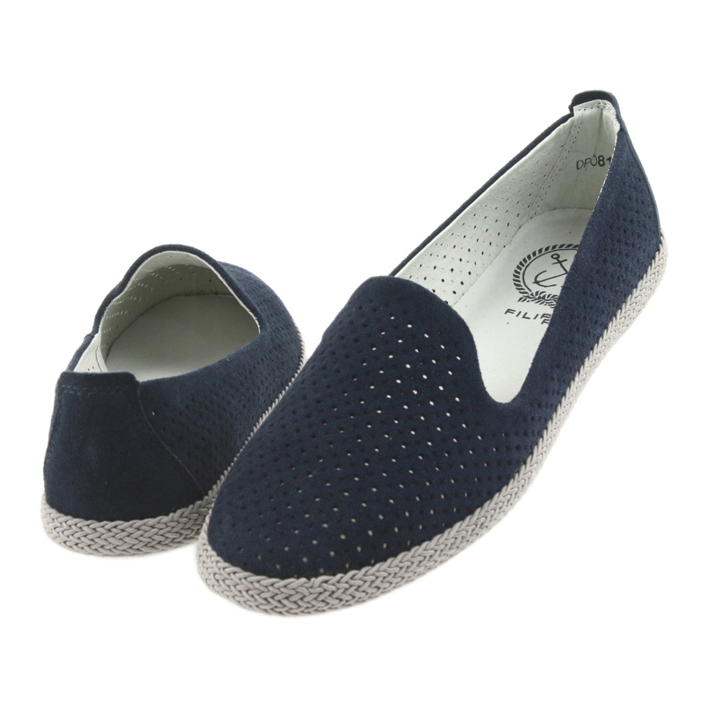 Filippo Lordsy naisten ballerinat espadrillot F 081 tummansininen 4