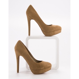 Corina Suede Heels on Platform ruskea 2