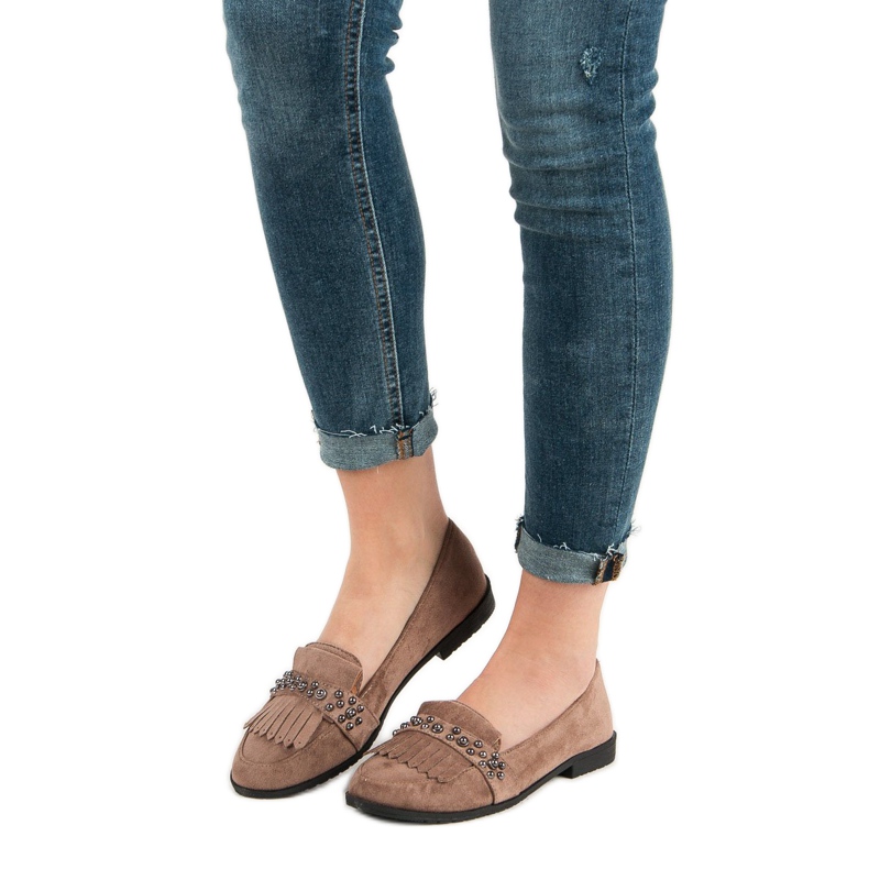 Laura Mode Beige Loaferit tekojalokivillä 1