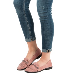 Laura Mode Jauhe Loaferit tekojalokivillä vaaleanpunainen 2