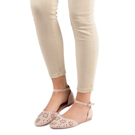 Laura Mode Avoimet ballerinat kristalleilla vaaleanpunainen 2