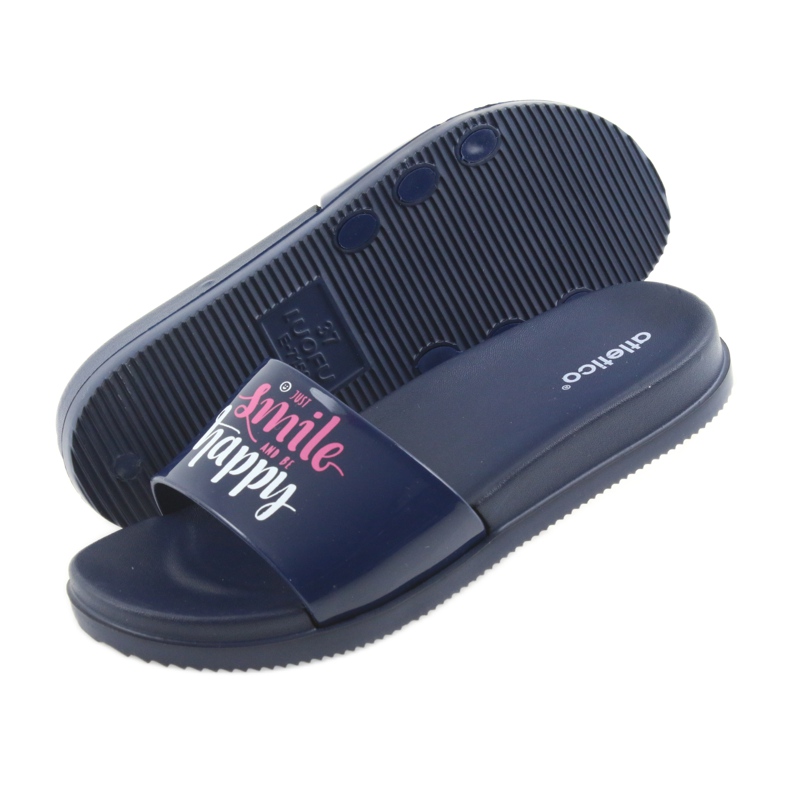 Happy Atletico naisten tummansiniset tossut valkoinen vaaleanpunainen laivastonsininen 5