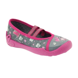 Befado lasten kengät 116x238 harmaa vaaleanpunainen 1
