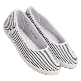 McKey Tekstiili ballerina raidoilla valkoinen musta 1