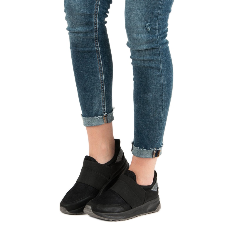 Ideal Shoes Mukavat Slip-On lenkkarit musta 2