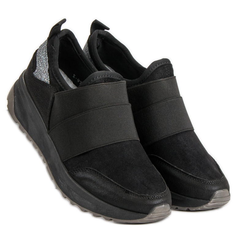 Ideal Shoes Mukavat Slip-On lenkkarit musta 1