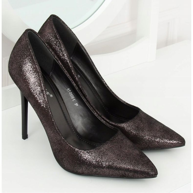 Grafiittiset naisten korkokengät AT-0596-L Spear musta monivärinen 1