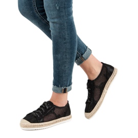 Queentina Pitsi-up Espadrilles Mesh musta 2