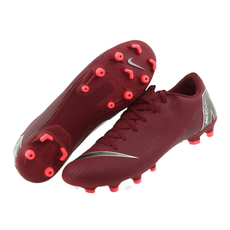 Nike Mercurial Vapor 12 Academy FG M AH7375-606 jalkapallokengät klaretti punainen 6