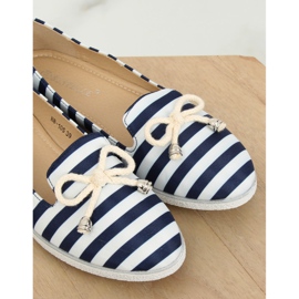 Slip-on valkoinen ja tummansininen raita H8-105 DK.BLUE 1