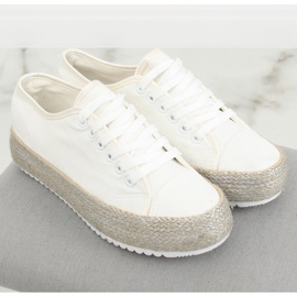 Valkoiset espadrilles-lenkkarit R-365 White valkoinen 1