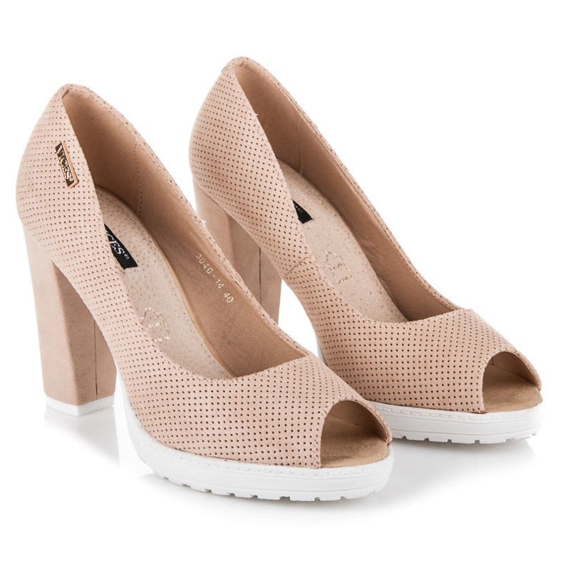 Vices Suede Open Toe -pumput ruskea 1