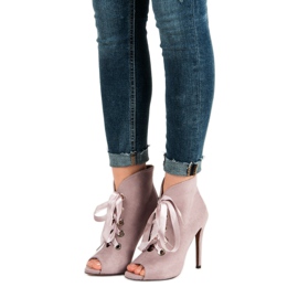 Bestelle Sidotut avokärkiset saappaat violetti 1