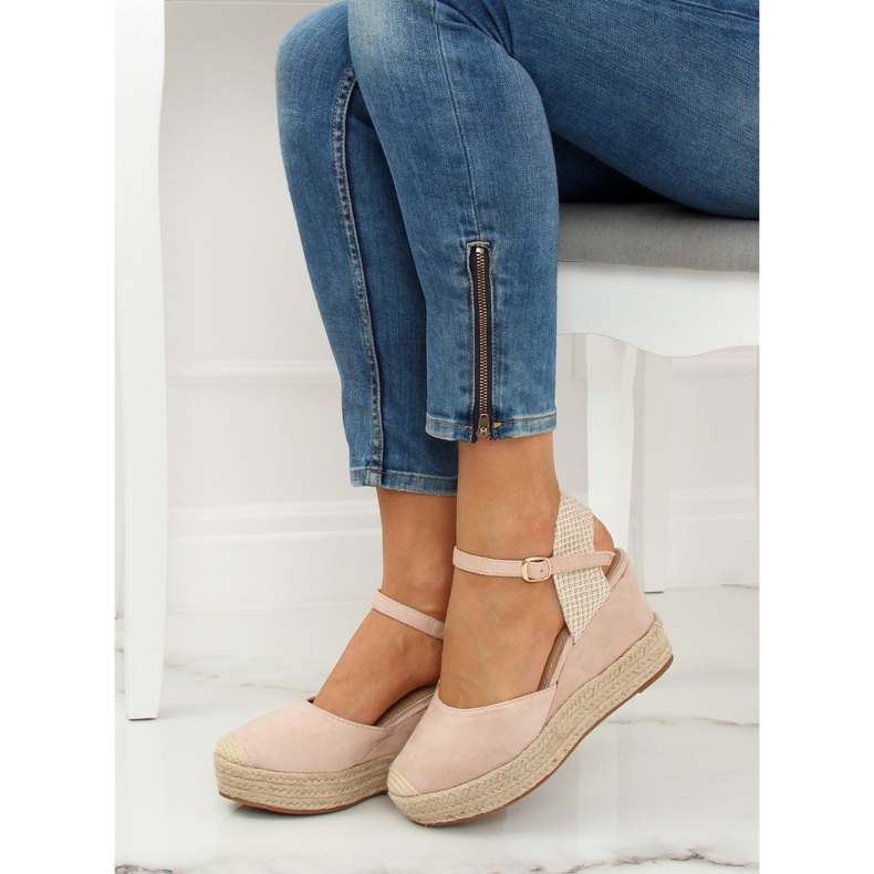 Espadrillot kiilailla beige ja vaaleanpunainen T331P Beige 1